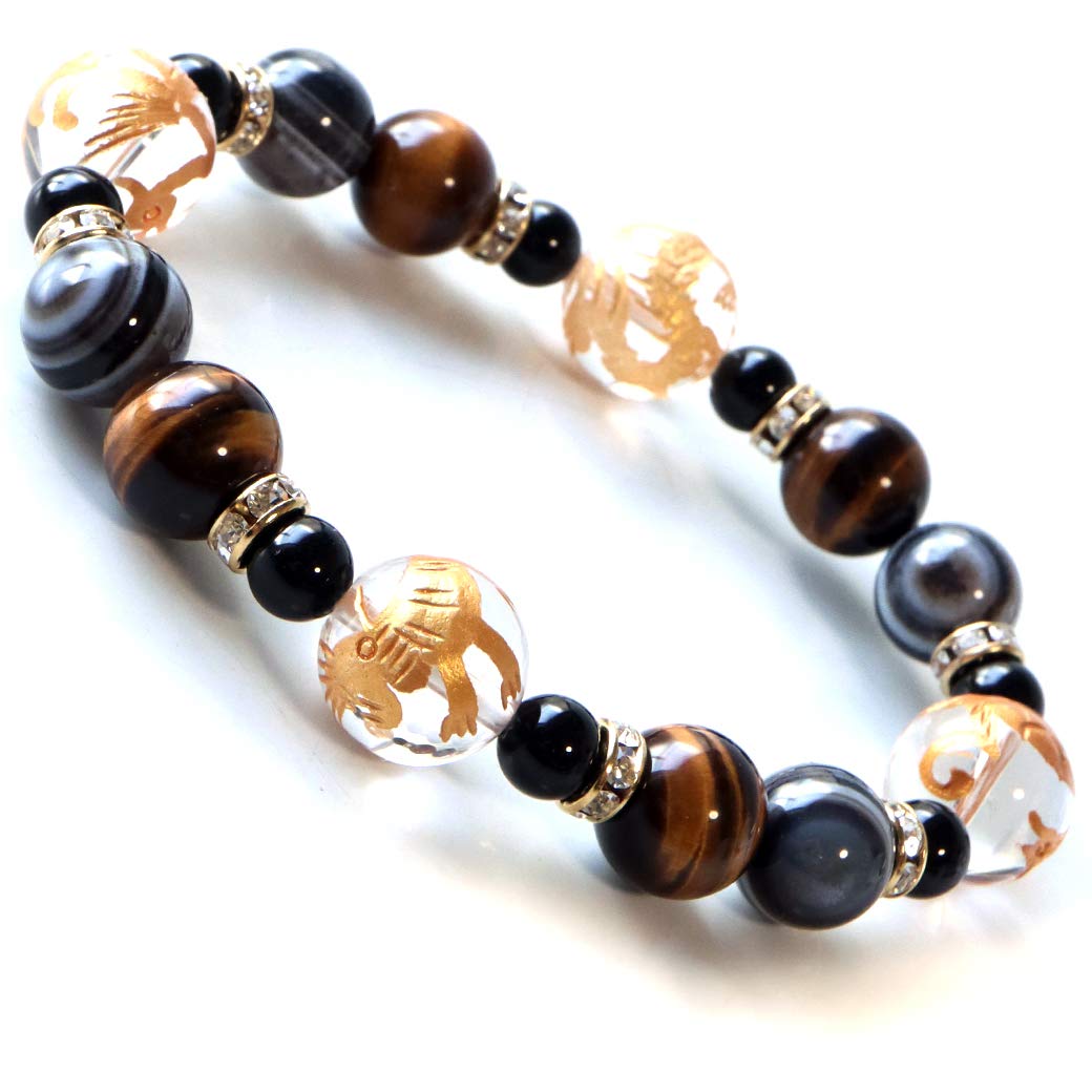

Four Gods Crystal Bracelet AAA Tiger Eye Celestial Eye Natural Stone Power Stone Accessory [GOLD STONE] Men s золотий