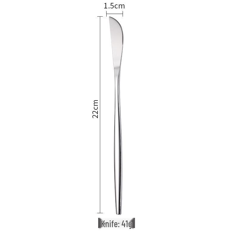 Portugal Gold Stainless Steel Cutlery Set: Four-Piece Knife, Fork, and Spoon Set for Steaks.