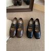French Flat-soled Retro Brown Mary Jane Evening Shoes Single Shoes Women's Shoes 2025 Spring Soft-soled Black Commuter Shoes