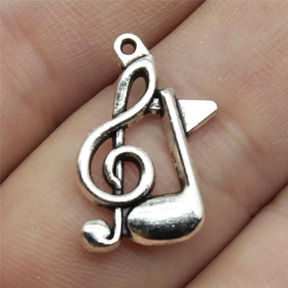 20pcs Music Charms Musical Note Charms For Jewelry Making Antique Silver Color DIY Crafts Making Findings Handmade Jewelry