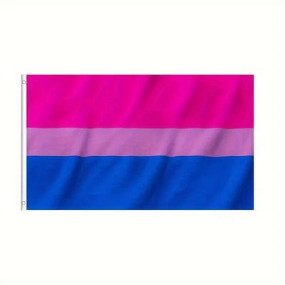 91.44x152.4 Cm Bisexual Pride Flag - Double-Stitched Durable Polyester with Brass Grommets & Vivid Colors, Outdoor/Indoor LGBT Bi Pride Banner for Par