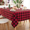 Christmas Party Living Room Party Tablecloth Rectangular Household Yarn-dyed Red and White Plaid Decorative Tablecloth