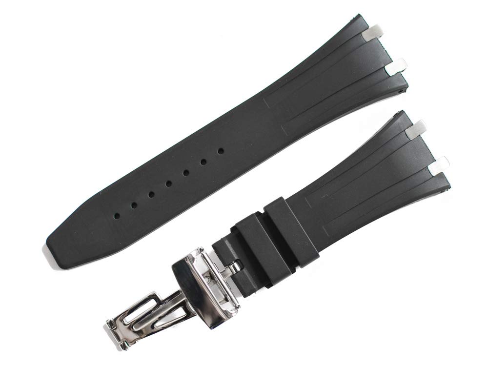 

King Watch Parts Совместимые с Audemars Piguet Royal Oak 41 мм Хронограф с Моделями и Черным Каучуковым Ремешком из Нержавеющей Стали [Импорт Оригинал]