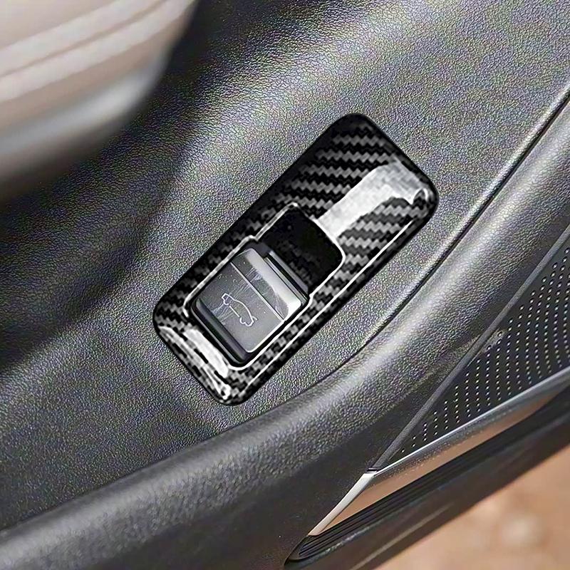 Car Styling Door Trunk Button Frame For BYD Han  Carbon Fiber Color Interior Accessories
