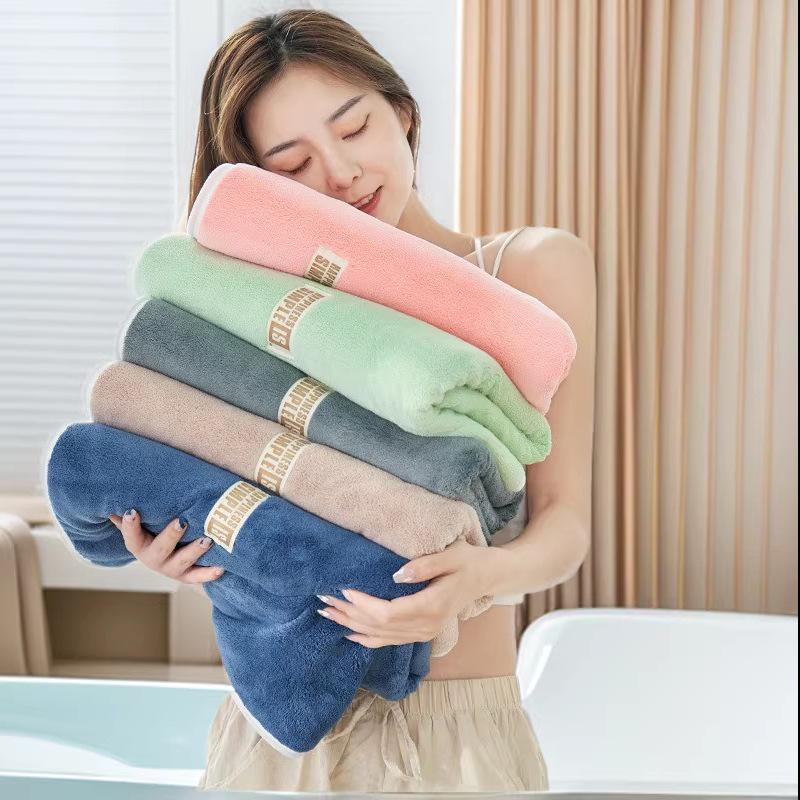 

Adult Coral Fleece Plaid Bath Towel - Absorbent, New Style for Face and Body 35*75 Towel