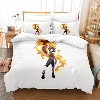 Parure de lit Shaman King avec impression 3D de personnalité, ensemble de trois pièces de dessin animé, housse de couette pour chambre d'enfant et adulte, textiles de maison