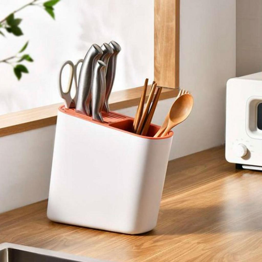 1pc Multifunctional Kitchen Cutlery Rack Inclined Chopstick Cage Plastic Storage Organizer Tableware Knife Chopsticks Holder