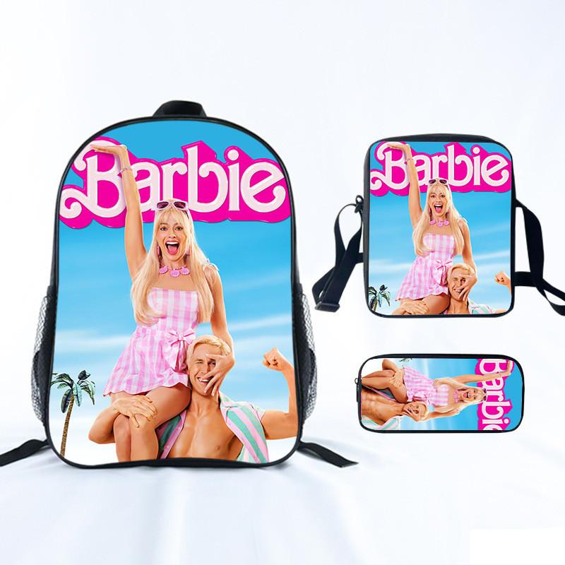Barbie Princess School Bag Threepiece Set With Oxford Fabric For Girls Student Use