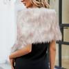 Women's Winter Fashion Faux Fr Scarf Shawl Coat