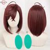 High Quality Momo Ayase Ekalun  Cosplay Wig Anime Dandadan Cosplay Short Brown Heat Resistant  Hair Anime Cosplay Wigs + Wig Cap