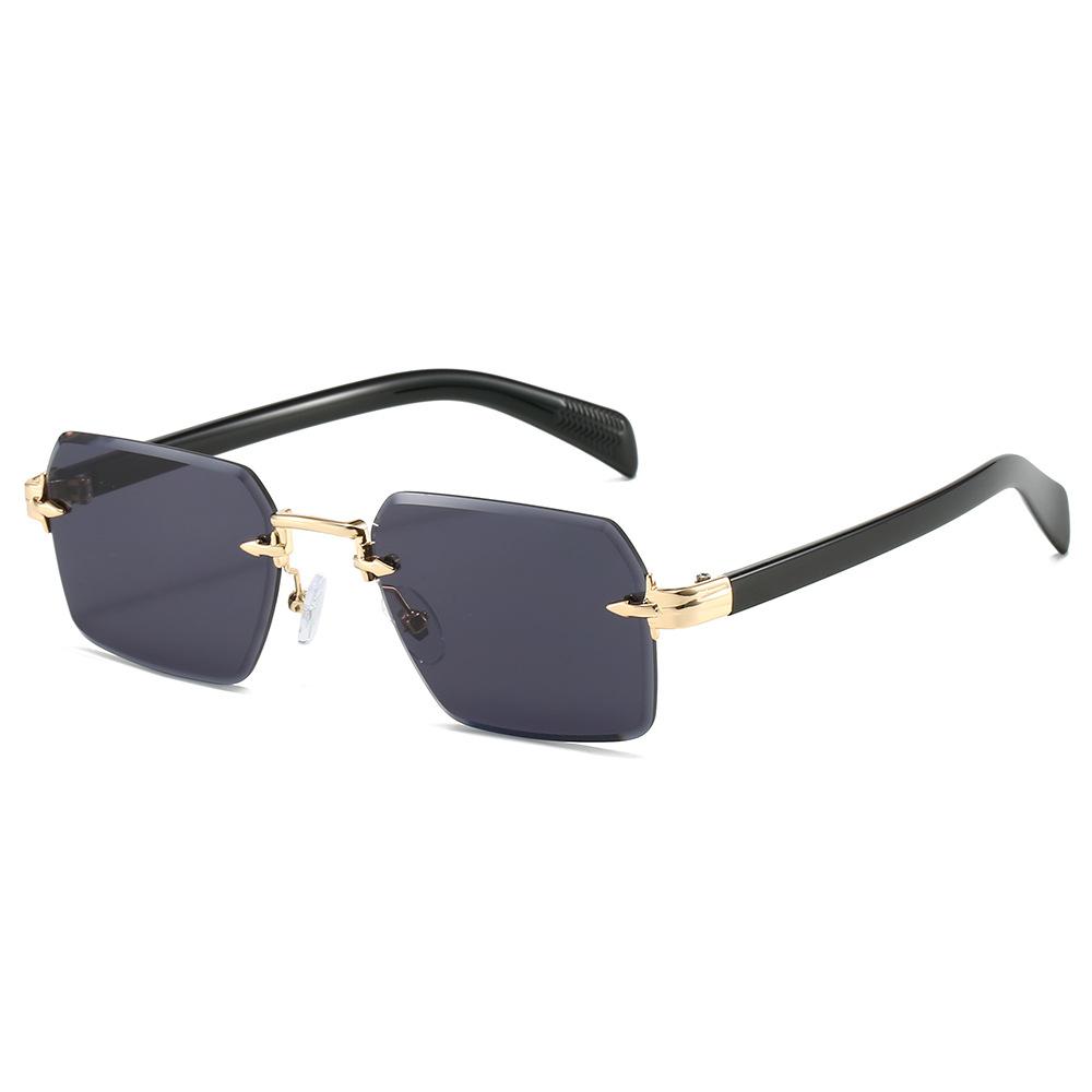 Popular frameless square sunglasses European and American fashion trend sunglasses gradually change color sunscreen sunglasses