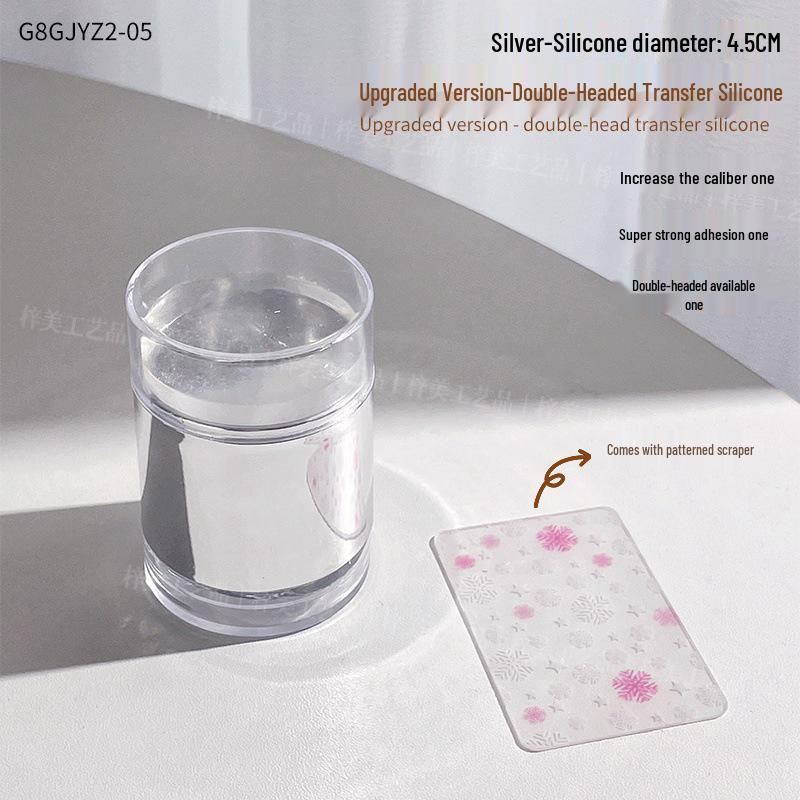 

Силиконовый штамп для нейл-арта: Двусторонний, Экстра липкий Прозрачный Инструмент для Французских Кончиков, Кружева, Бабочек и Цветочных Узоров серебряный