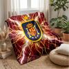Španělsko fotbal Potištěná flanelová deka Šetrná k pokožce Teplá Dekorativní přehoz na pohovku postel pro vnitřní použití Denní použití