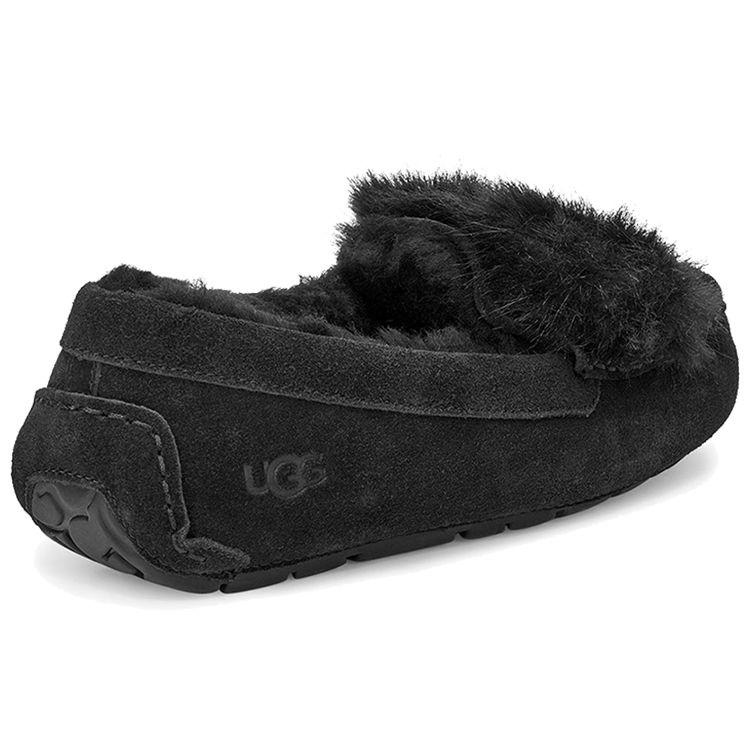 UGG Ansley Holiday Puff Bow Fleece Lined Warm Low Top Casual Shoes Women sneaker Black 1103858-BLK