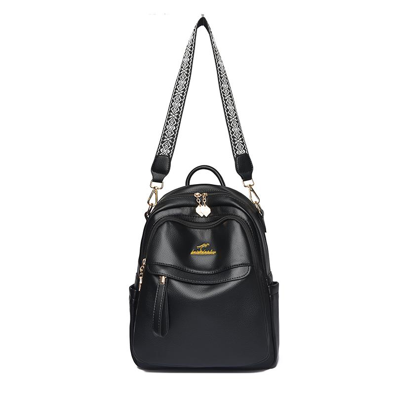 PU Backpack Women's Outdoor Travel Backpack Large Capacity Student Schoolbag