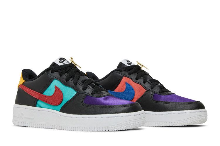 Kids' Sneakers Nike Air Force 1 LV8 EMB NBA WNBA (GS) Black/Washed Teal/Court Purple/Gym Red