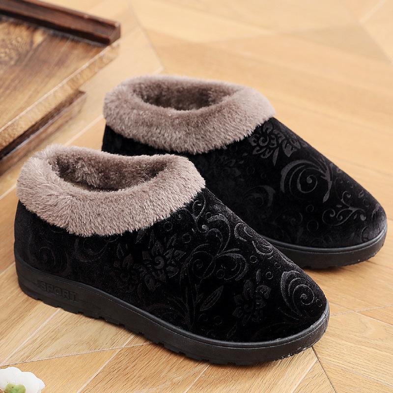 Winter Beijing old cloth shoes women's cotton shoes thickened comfortable cotton slippers autumn and winter new platform slippers home shoes