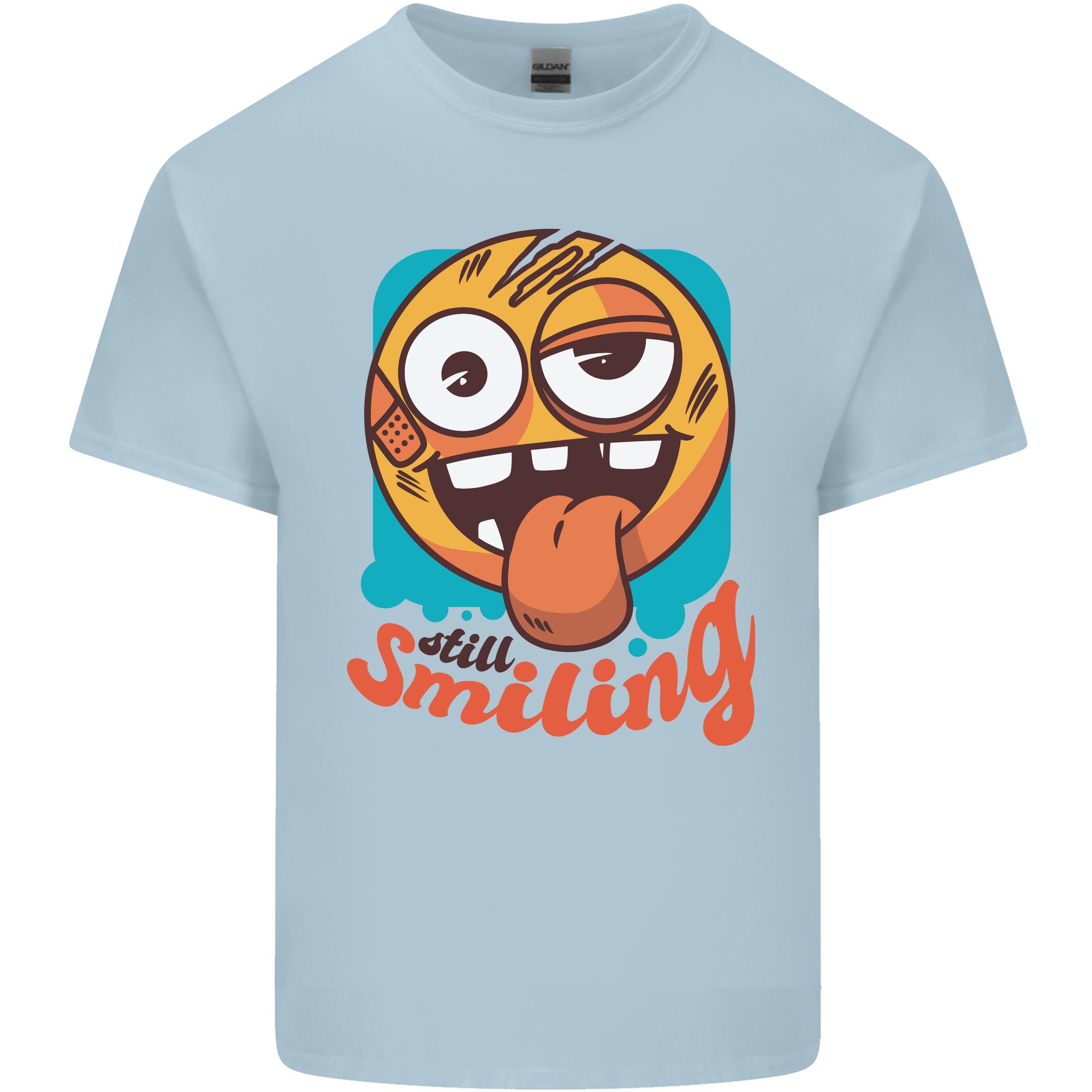 Still Smiling Funny Exhausted Tired Unisexs Light Cotton TShirt S