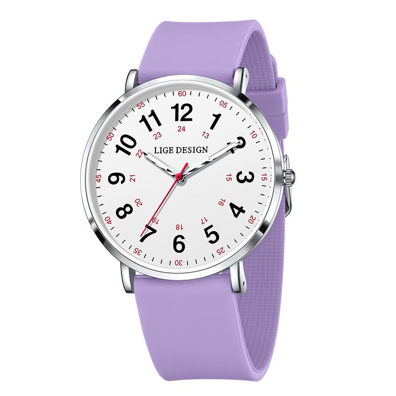 

LIGE Luxury Silicone Strap Women s Wristwatch Digital Elegant Ladies Watches Fashion Simple Waterproof Quartz Watches for Woman