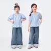 Girls' Plaid Ruffle Hem Puff Sleeve Shirt