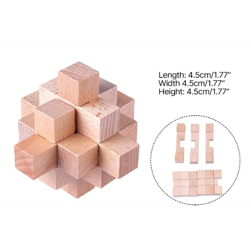 9Pcs Wooden Brains Teasers Puzzle Logics Mind Puzzle Box Locks Removing Assembling Toy for Party Decoration