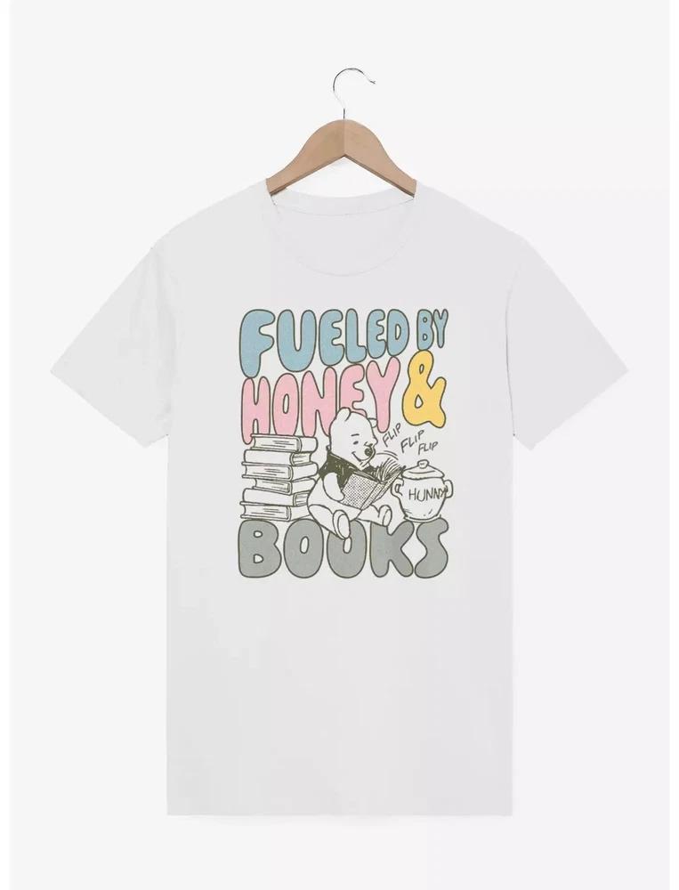Winnie The Pooh Fueled By Honey And Books White Tshirt S
