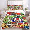 3pcs Super Mario Printed Quilt Set - Includes 1 Quilt Cover and 2 Pillowcases, Machine Washable - Suitable for All Seasons.F090