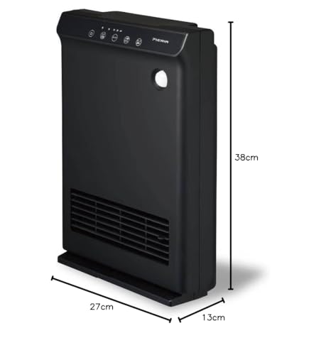 Doshisha Ceramic Heater, High Airflow, with Motion Sensor, Microcomputer Control, Black, Pieria