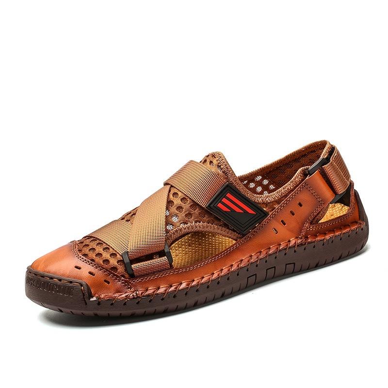 Popular 2025 New Summer Breathable Beach Sandals Men's Korean Version Trend Versatile Lazy Cool Slippers Tide