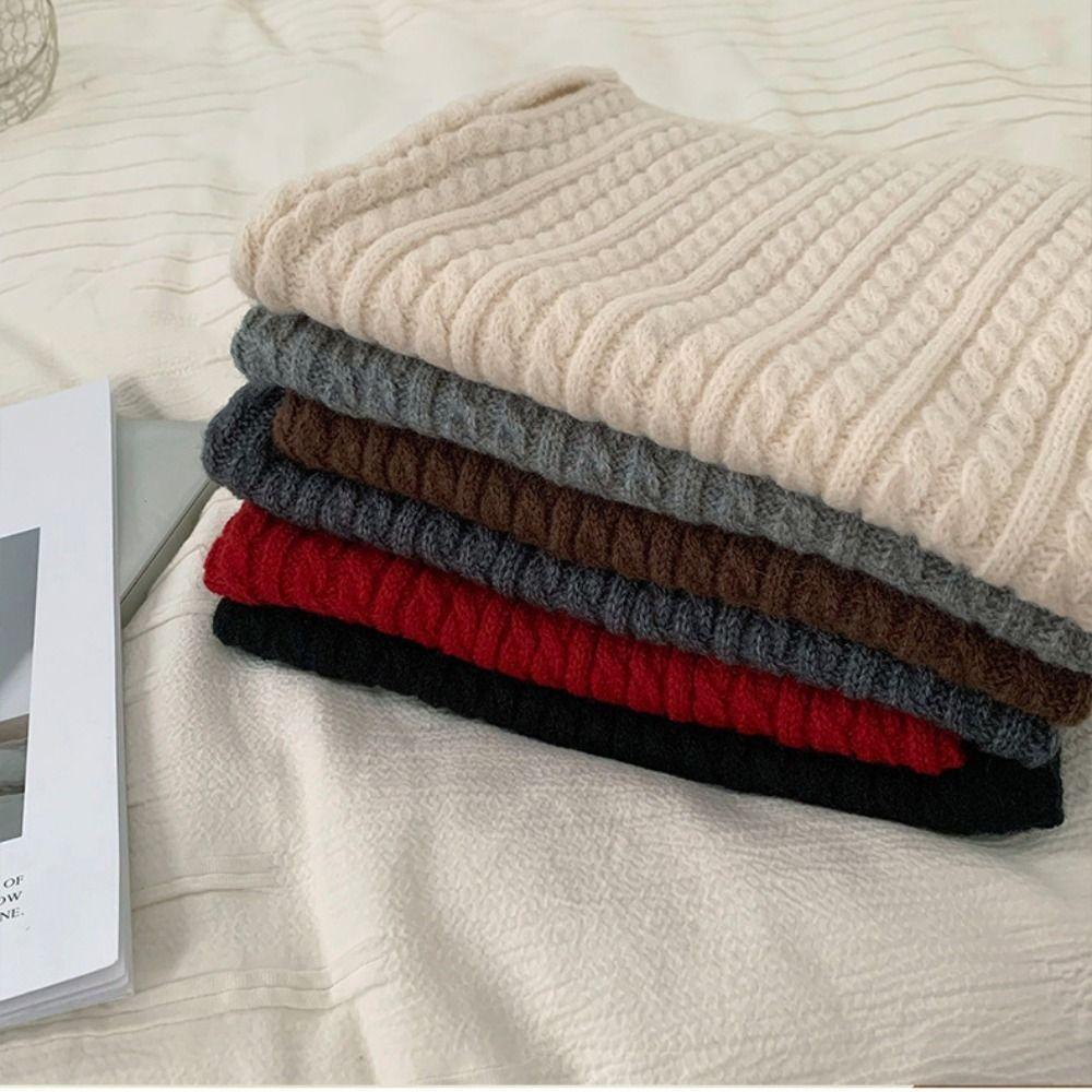 Korean Style Knitted Scarf Solid Color Pullover Wool Bib Retro Turtleneck Fake Collar Student