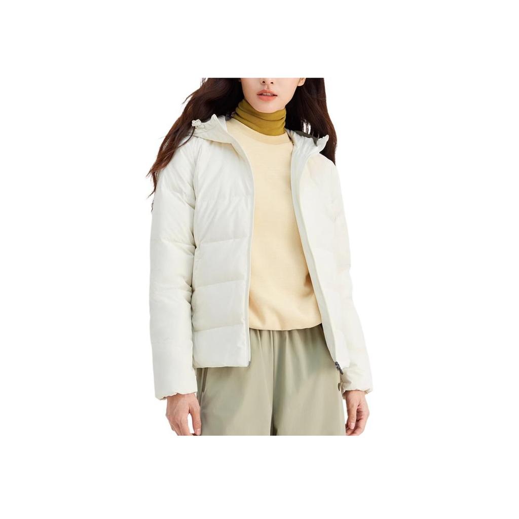 Skechers Lightweight Water-Resistant Hooded Down Jacket Women Outerwear Cotton-Candy-White P424W130-0074