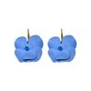 Silver Needle Butterfly Heart Earrings with Blue Gradient Drip - Elegant Autumn/Winter Studs