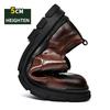 Men Flat / 5cm Height Increasing Leather Shoes Formal Elevator Shoes Man Lift Business Wedding Oxfords Cow Leather Tall Shoes