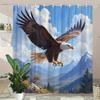 1Pc Shower Curtain - Soaring Eagle With Majestic Mountain Range, Perfect For Bathroom Decoration, Bringing The Thrilling