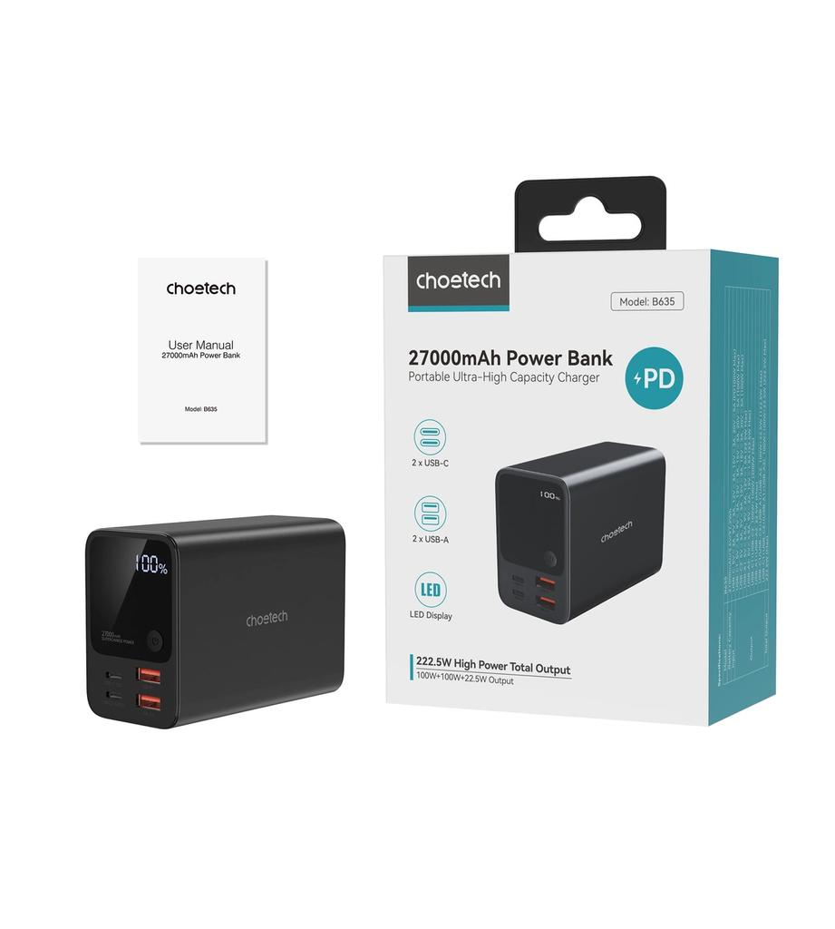 Powerbank Choetech B635Bk 2Xusb-A / 2Xusb-C 27000Mah - Black