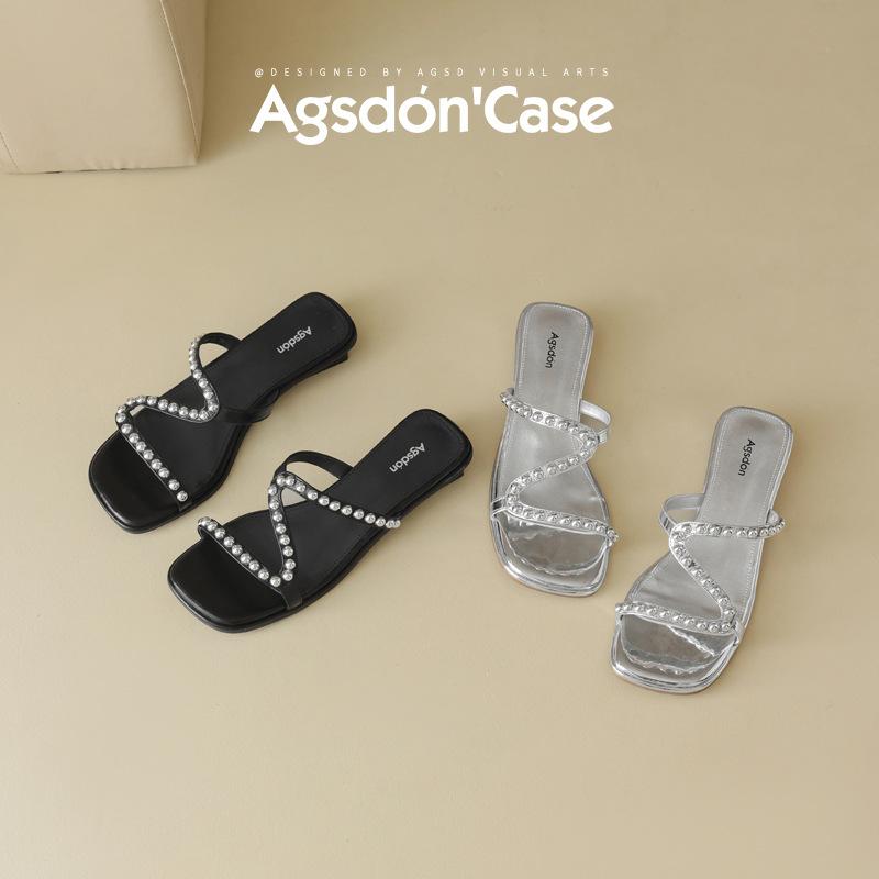 Augustine French slippers women's wear 2025 new summer temperament with skirt fashion high-end sandals