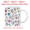 Personalize Name Mug Customize 3D Effect Printing Flowers Cup Holding Hands Coffee Mugs For Children and Mother's Day Gifts