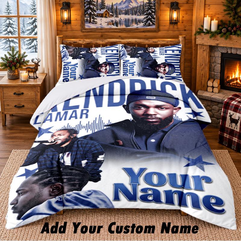 Kendrick Lamar Custom Name 3Pcs Bedding Set 1 Bed Sheet 2 Pillowcases Bedroom Home Decor