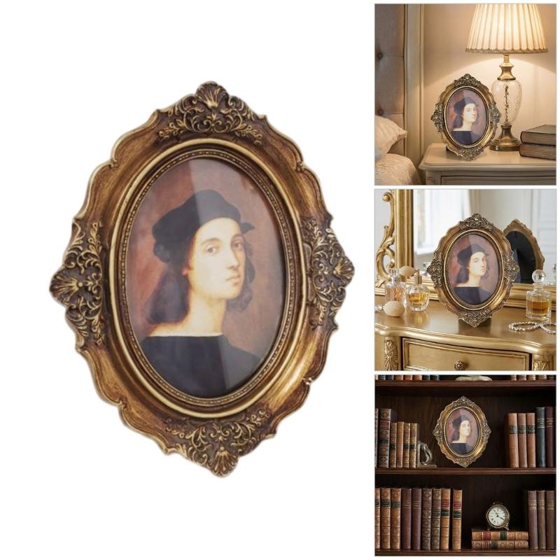 Cornice Rettangolare Antica e Riccamente Decorata per Tavolo o Parete, Cornice per Foto Retrò, Cornice Decorativa per Arredamento Casa