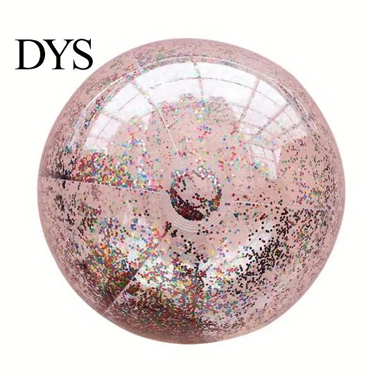 Outdoor Play Ball 16/24-Inch Inflatable Glitter Beach Leak-proof Clear Balls with Confetti Summer Pool Sequins Kids Adults Swimming Party Toy Durable