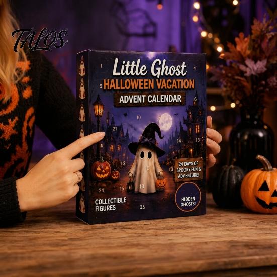 Halloween Gift Calendar Advent Calendar, 24 Days Ghost Countdown with Eye-catching Decor Collectible Figures, Holiday Gifts for Kids Boys Girls