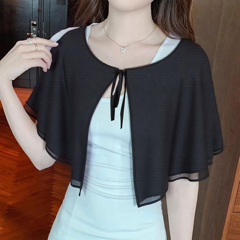 Soft Chiffon Sun Protection Wrap Lightweight Foldable Design For Sensitive Skin Summer Outfits
