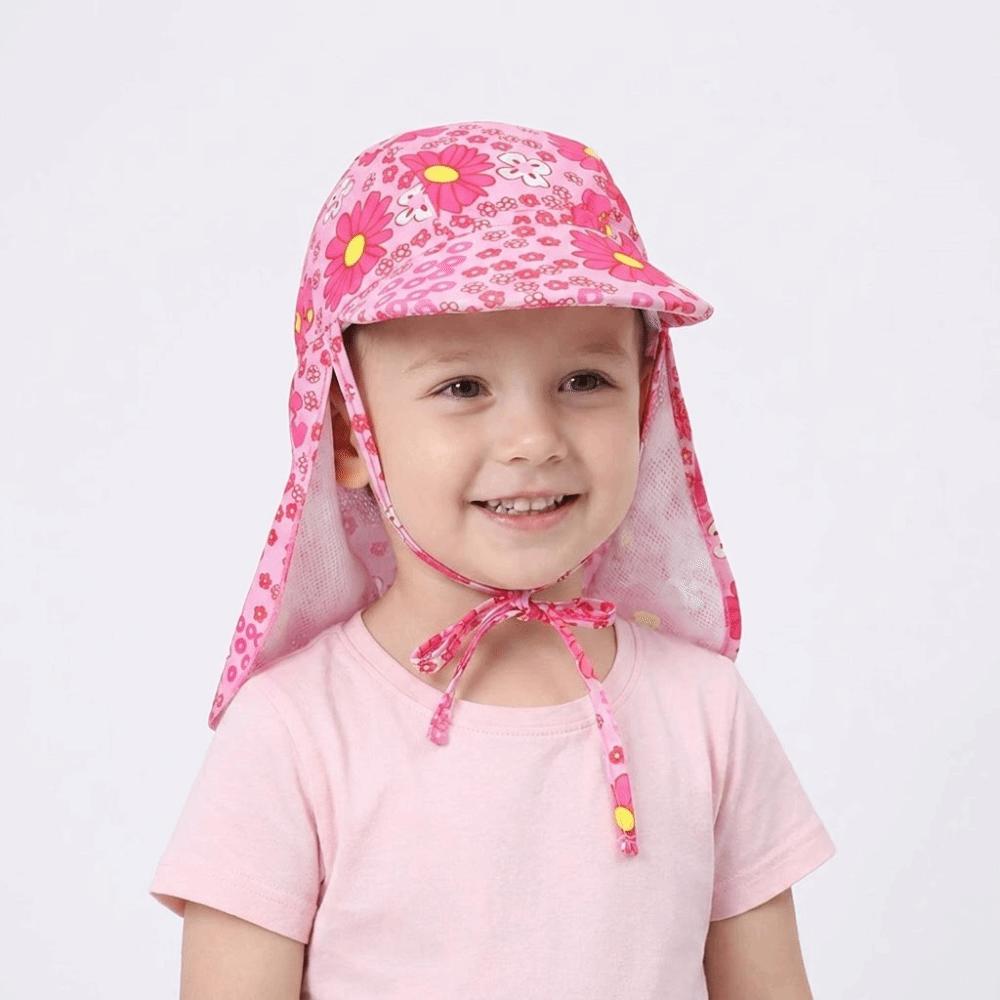 Flower Kids Beach Hat UV Protection Sunshade Swimming Cap Flap Cap Kids Sun Hat Swimming
