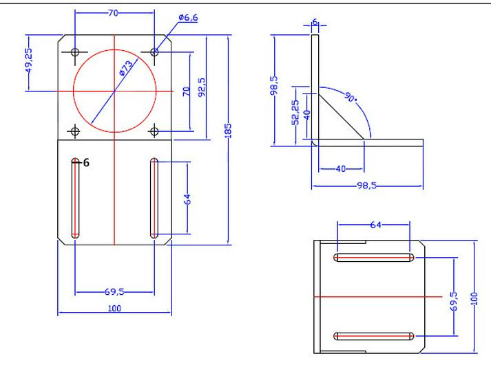 Stepper Servo Motor Mounting Bracket - Horizontal Support Base for 42/57/86 Motors