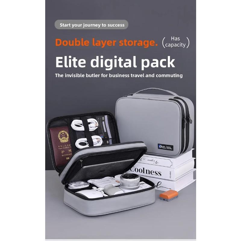 New Portable Digital Storage Bag Essential for Travel, USB Data Cable Charger Storage Bag Multifunctional Organizer for Cables
