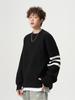 Men's Autumn/Winter High-End Trendy Three-Stripe Round-Neck Knit Sweater Jacket
