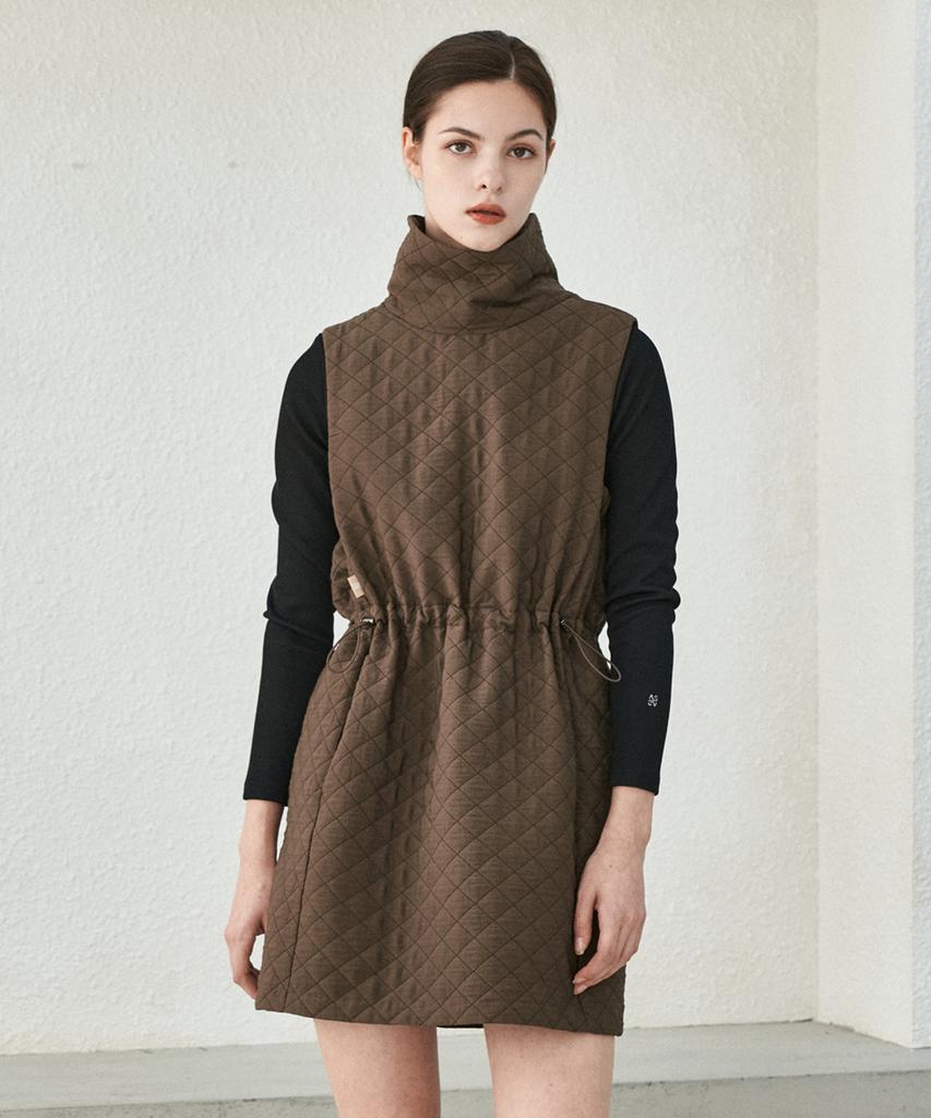 AIMSWING+8 Turtleneck Jacquard Dress (Brown)