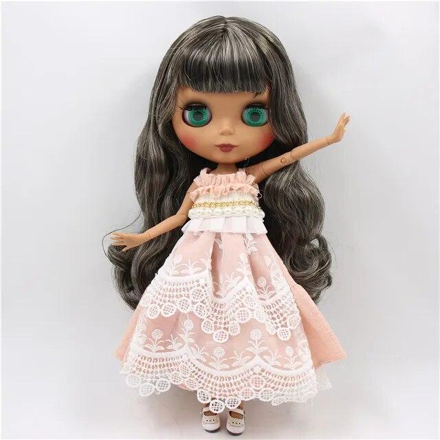 

ICY DBS Blyth Doll Joint Body Black Mix Светлые волосы Белая кожа Матовое лицо Супер черная кожа блестящее лицо 30 см ИГРУШКА Аниме 30cm