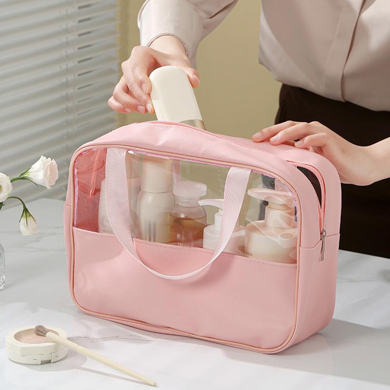 Portable Travel Cosmetic Bag Women Transparent Makeup Bag Large-Capacity Bath Wash Bags Multifunction Waterproof Storage Case