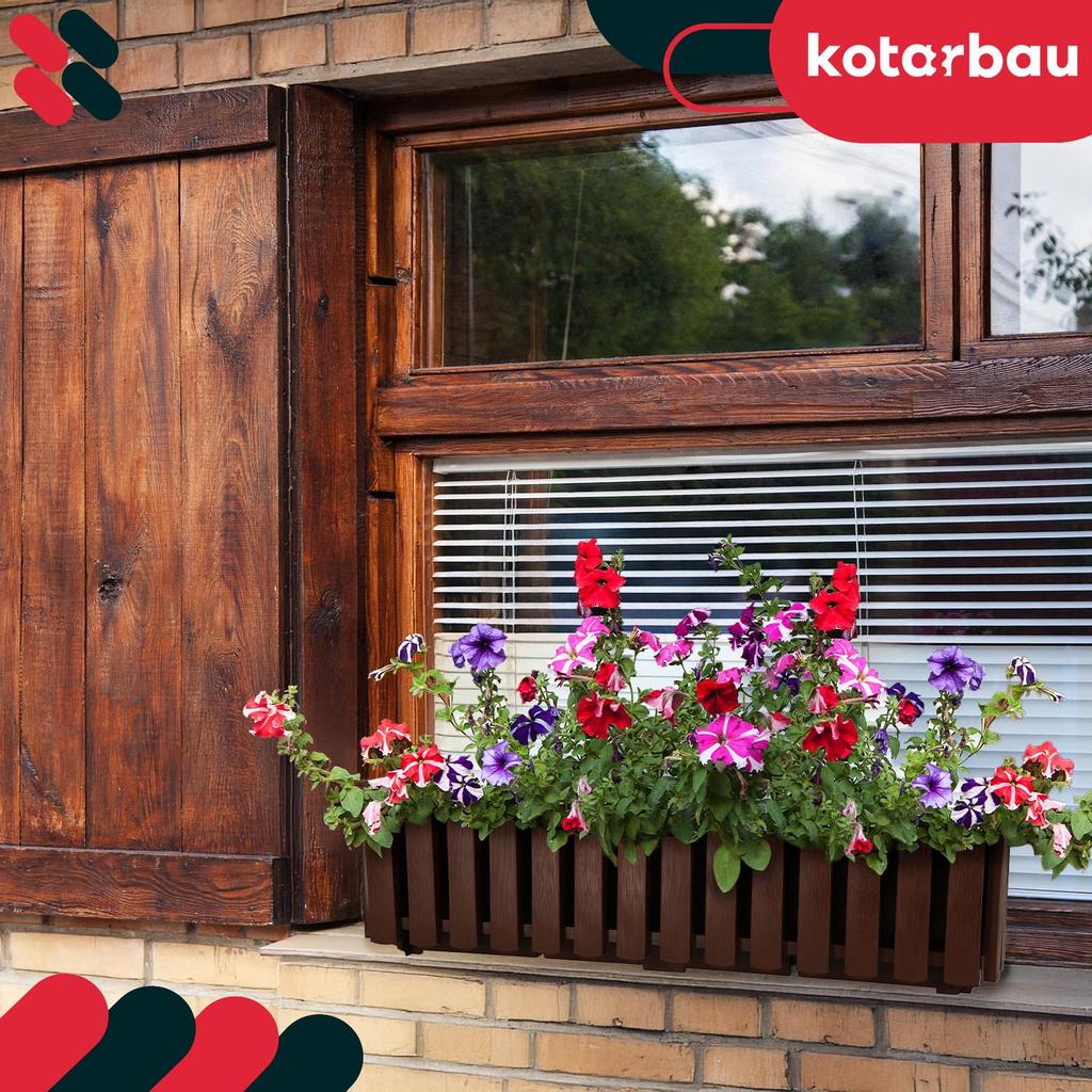 Balcony Flowerpot Box For Railing Rustic Brown 60 Cm 6 Pcs